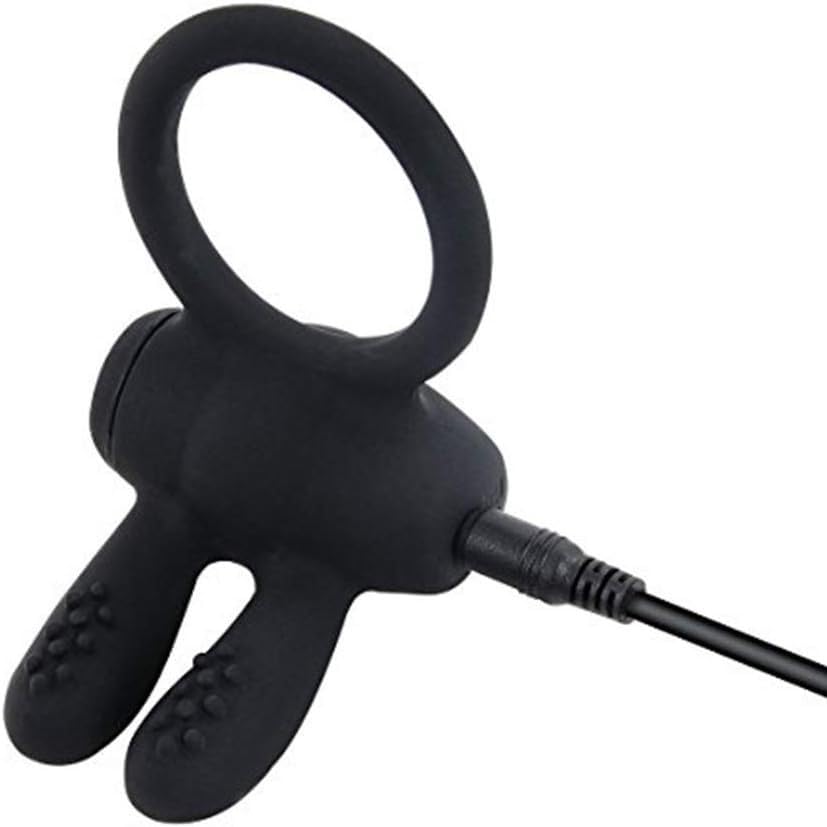 Anillo vibrador recargable para parejas (color negro perla)