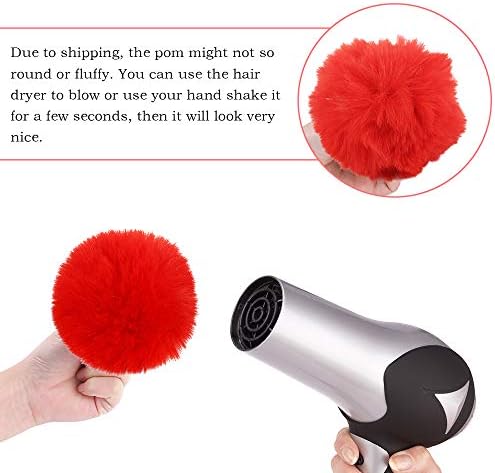 Auihiay 18 Pieces Pom Poms Keychains Fluffy Pompoms Keychain Faux Rabbit Fur Pompoms Keyring