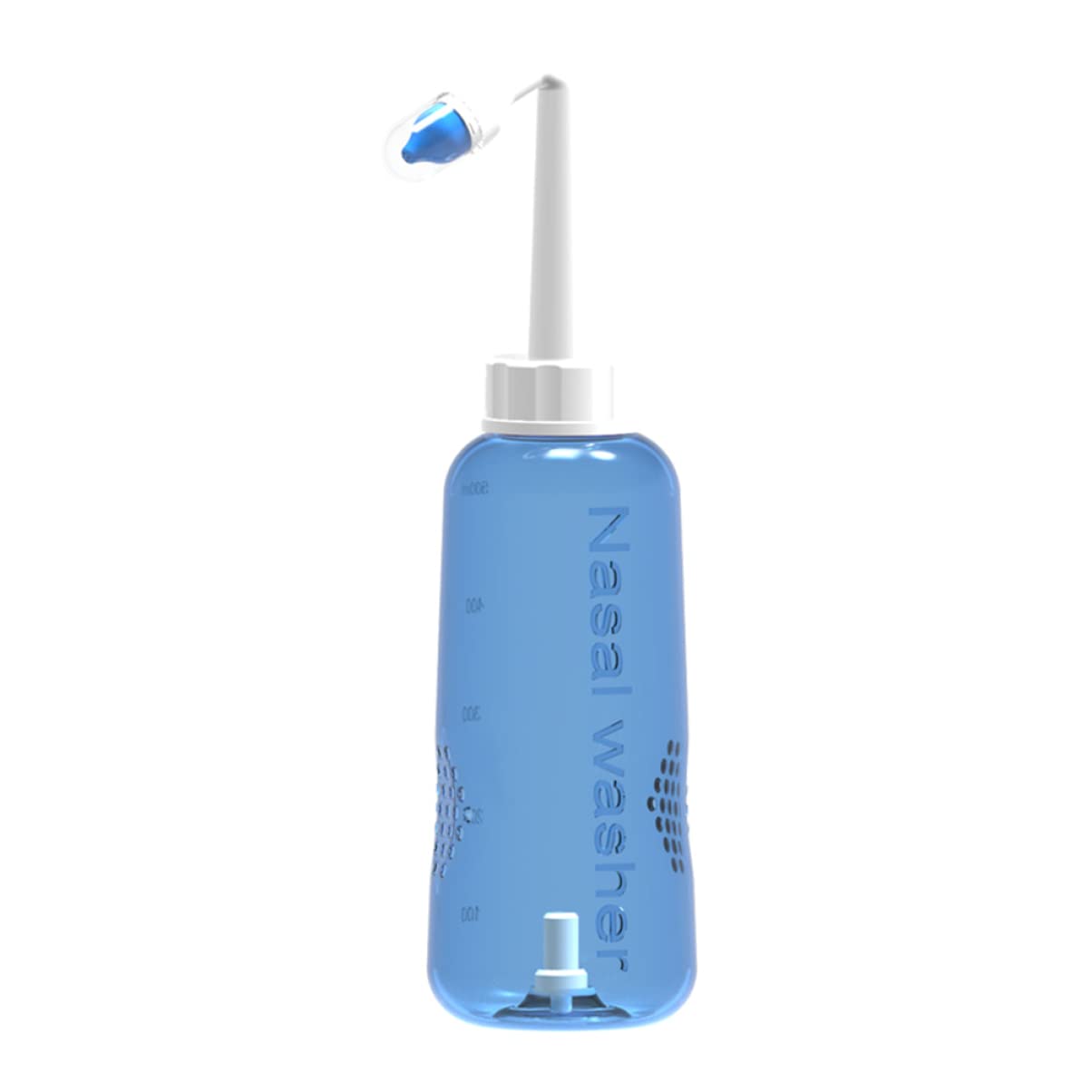 PLAFOPE Nasendusche Erwachsene 500-ml Nasenreinigungsflasche aus Kunststoff mit 2 Düsen und Wasserflusskontrolle für Nasenspülung zu Hause und Unterwegs