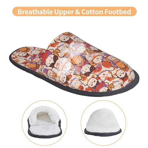 Maneki-Neko Cats Print Women'S Fuzzy Slip On Indoor Outdoor Winter House Slippers4