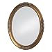 Howard Elliott Queen Ann Oval Hanging Wall Mirror, Beveled, Vanity, Antique Gold Leaf, 25 x 33 Inch