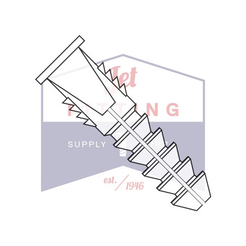 #6 - #8 Tapered and Ribbed Plastic Anchors/Nylon/Natural/for Use with #6 or #8 Screws | Range of Length: 3/4