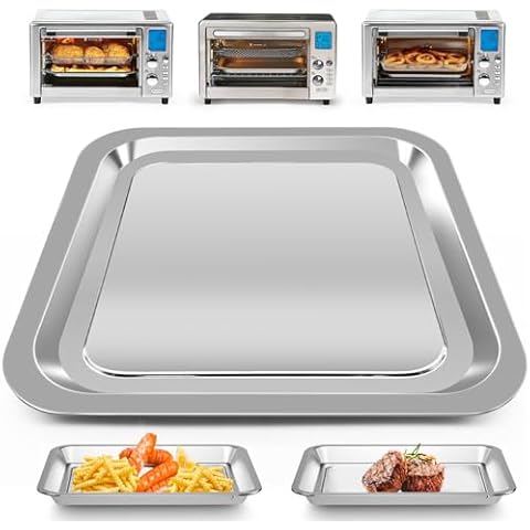 Air Fryer Grill Pan for Emeril Lagasse Everyday 360 Air Fryer, 12''×10'' Stainless Steel Air Fryer Tray Accessories Grill Plate Crisper Plate Replacement Parts, Not fit for Emeril French Door Model Cover