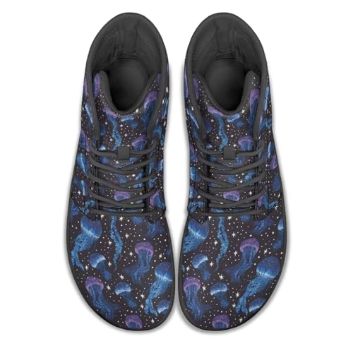 JoyLamoria Unisex High Top Shoes Laces Up Fashion Leather Skate Sneaker Mid Top Barefoot Shoes Lightweight,Marble Print3