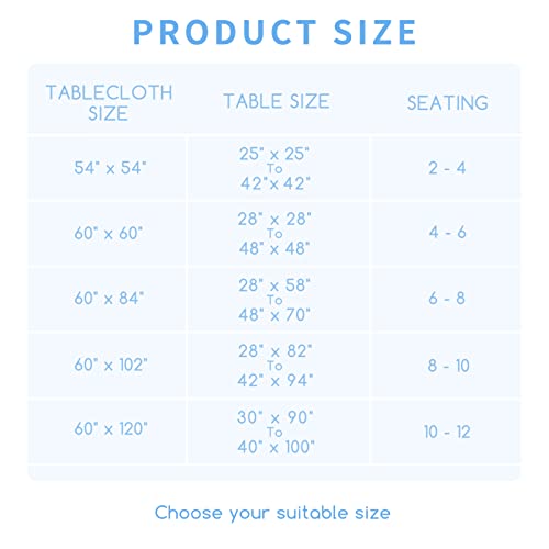 Tuerriat Rectangle Tablecloth -60 X 102 Inch Wrinkle Free Waterproof Oil &Stain Proof Polyester Table Covers, Fabric Table Cloths For Indoor Outdoor Parties Christmas New Year (8-10 Seats) #TOP4
