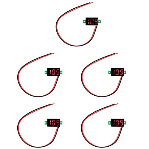Mini voltmetro, 5pcs mini LED rosso voltmetro
