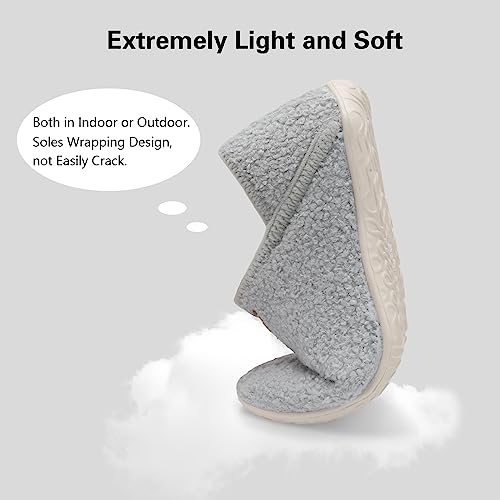Image of Spesoul Fuzzy House Slippers for Women Men Indoor Closed Back Lightweight Cozy Faux Furry Lining Barefoot House Shoes Slipper Socks for Bedroom Home Office Yoga Outdoor Walking Shoes