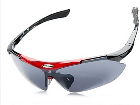 New Men Fashion Cycling Bicycle Road Mountain Bike Outdoor Sports Sun Glasses Eyewear Goggle Sunglasses UV400 (Red 1)