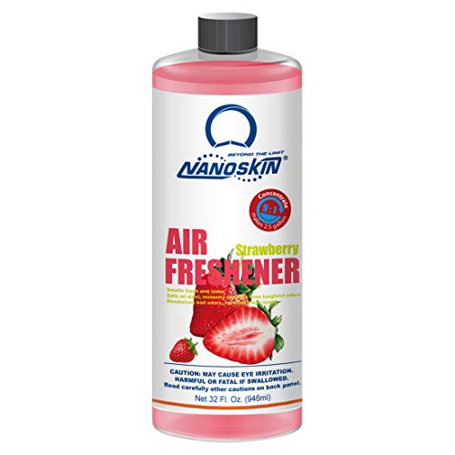 Image of Nanoskin Concentrated Air Freshener - STRAWBERRY - Emits Fragrant Scent with Odor Eliminator into The Air to Freshen Interior | Adjustable Dilution up to 9:1 | For Automotive, Home, Office & More