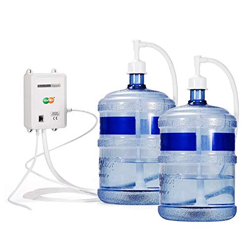YUEWO Bottle Water Dispenser Pump System 20ft with 110V AC US Plug for 5 Gallon Bottle, 5 Gallon Water Jug, Single & Double Tube (Double Tube)