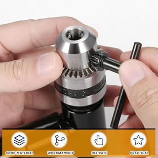 Punta di foratura angolare: punta angolare a 90°, intervallo di serraggio 0,8-10 mm, mandrino di fissaggio, adattatore di fissaggio per trapano angolare per avvitatore a batteria