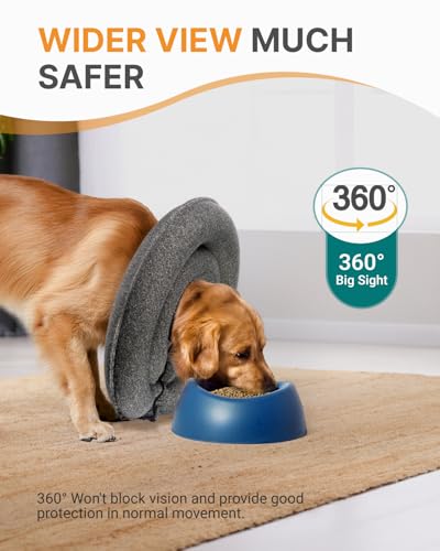 Image of MIDOG Patented Inflatable Dog Cone, Soft Recovery Collar, Gray, M