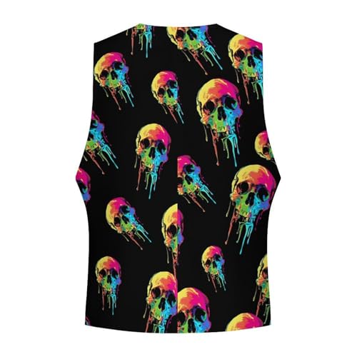 Trippy Skull Novelty Men's Suit Vest Funny Formal Dress Vests Business Waistcoat4