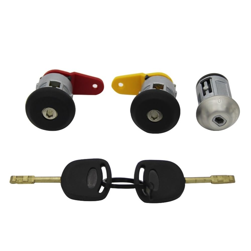 Zhjlut One Color Car Lock Cylinder Compatible With Fiesta For Escort For Ka Ignition Switch Left Right Door Lock Cylinder With 2 Keys
