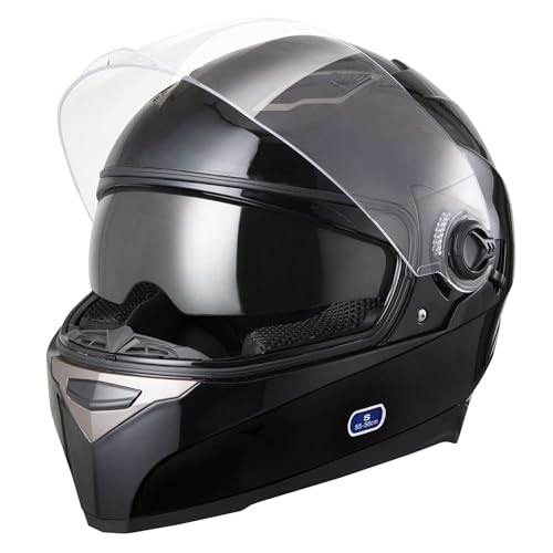 AHR Motorcycle Full Face Helmet Dual Visor Street...