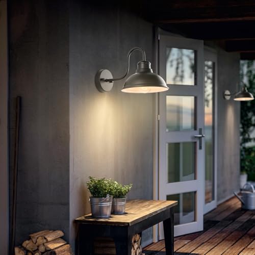 Image of 12 inch Barn Lights Outdoor Gooseneck Large Exterior Lighting Fixtures