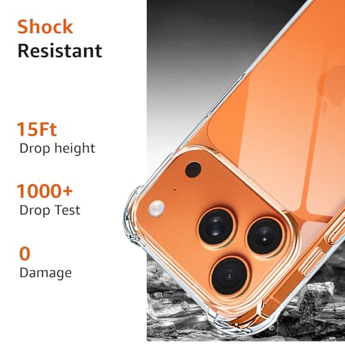 Image of Amozo for iPhone 17 Pro Back Case Cover | Shock Proof | Ultra Hybrid Transparent Camera and Drop Protection Back Case Cover for iPhone 17 Pro - (Polycarbonate|Clear)