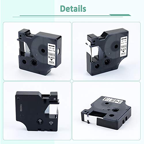 3-Pack 45013 Label Tape Compatible for Dymo D1 45013 S0720530 45013s 12mm 0.47 Black on White Label Refills 1/2" for LabelManager 160 210D 280 360D 260P 420P PnP 450D image 7