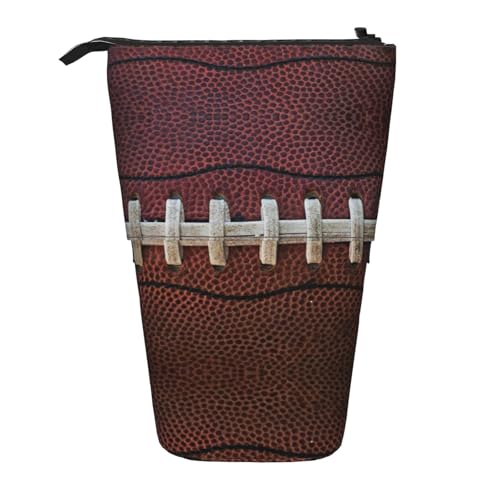 WYCZHY Estuche para lápices de fútbol americano con cordones de fútbol americano, espaciosas bolsas para lápices, bolsa para bolígrafos, trabajo, oficina, artistas, suministros, Black, Talla única