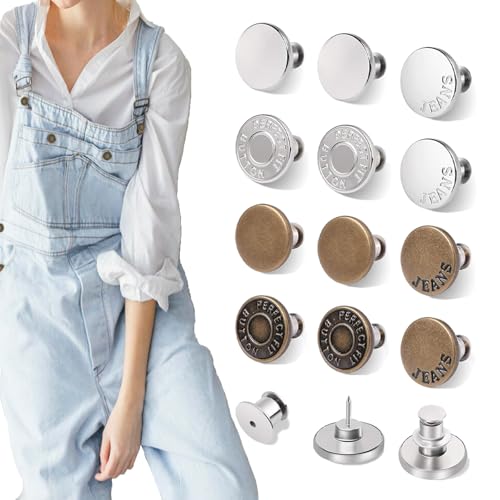 12 Juegos De Botones Para Jeans Sueltos, Sin Costuras Y Sin Herramientas, Botón De Repuesto Instantáneo Para Pantalones, Reutilizable Y Ajustable 12 Juegos De Botones Para Jeans Sueltos, Sin Costuras Y Sin Herramientas, Botón De Repuesto Instantáneo Para Pantalones, Reutilizable Y Ajustable