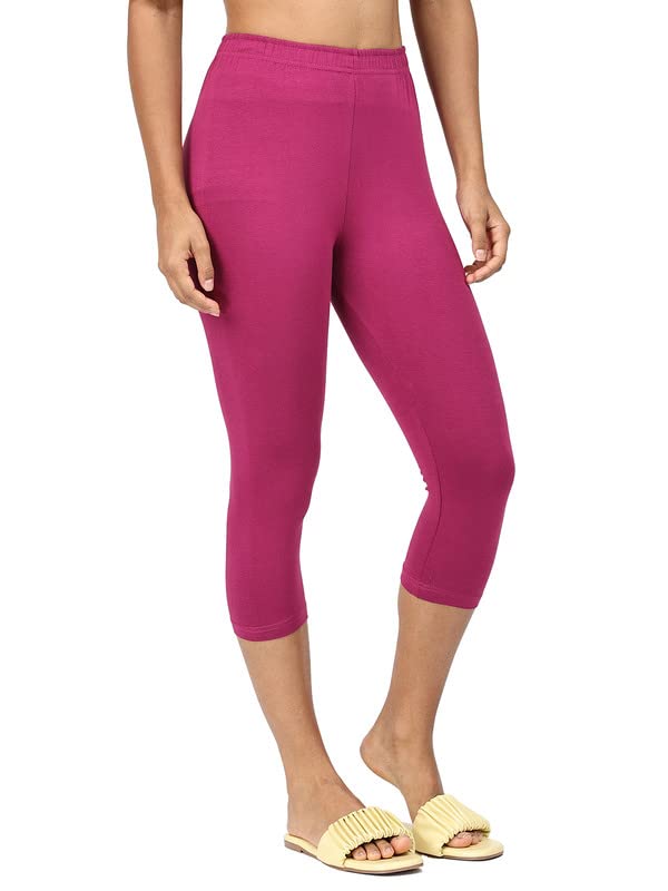 Image of Robinbosky Premium Stretchable Cotton Capri Legging for Women | Suitable for Formal wear & Casual wear | High-End Elastic Makes. The Leggings Squat Proof and Durable for Travel, Yoga, & Workout.