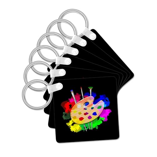set of 2 Key Chains - A painter art palette