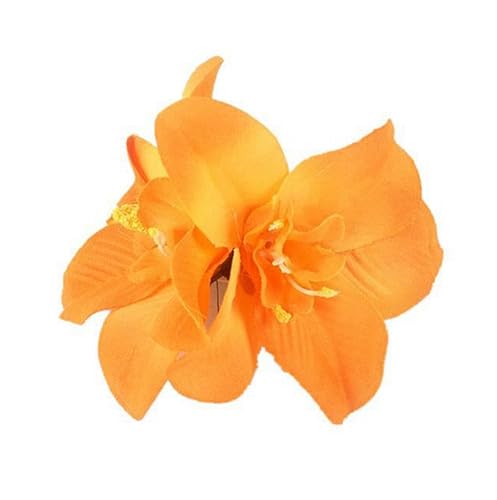 Miniatura 7 de 5 pinzas para el pelo de orquídea de gasa doble, mariposa hawaiana, orquídea, flor para novia, boda, playa, fiesta, accesorios para pasadores de pelo
