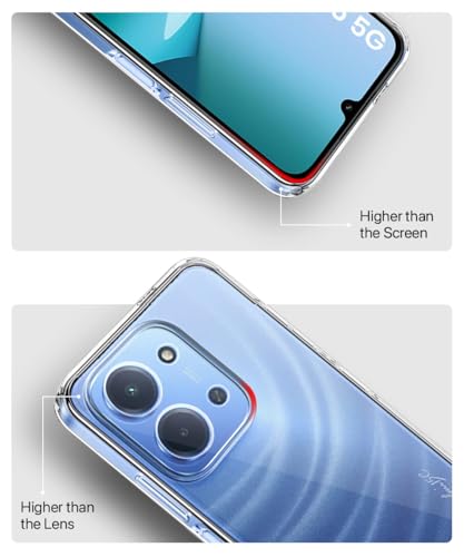 Image of WOW IMAGINE Transparent Back Cover Case for Mi Redmi 15C 5G | Poco C85 5G 2025 | Raised Bumps for Full Device & Camera Protection Shockproof TPU Silicone Back Case Mobile Cover - Transparent