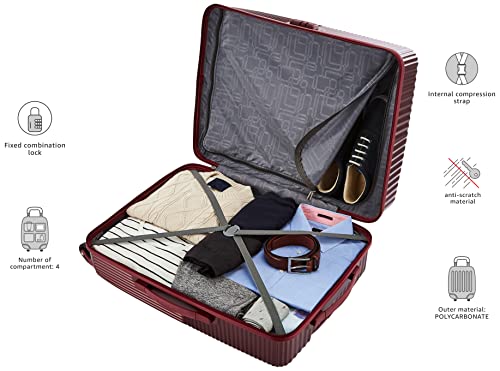 Image of American Tourister Georgia Polycarbonate 69 cms Red Hardsided Check-in Luggage (FS3 (0) 00 002)
