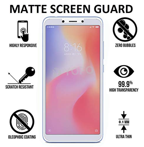 Image of Anti Glare Matte Finish Anti-Fingerprint 9H Ceramic Glass Screen Protector for MI Redmi 6 (Transparent)