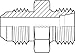 Adaptall 9606-24-S38-52 Series 9606 Carbon Steel Straight Heavy Duty Adapter, 1-7/8"-12 Male JIC x M52X2.0 Male Din Tube, JIC x Din Tube, Carbon Steel