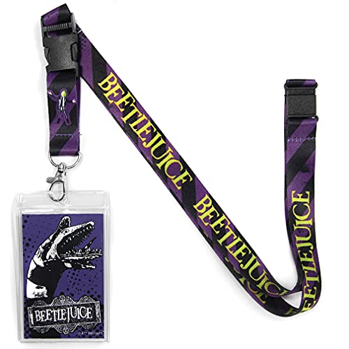 Ata-Boy Beetlejuice - Cordón reversible para gusano de arena con clip y soporte para identificación