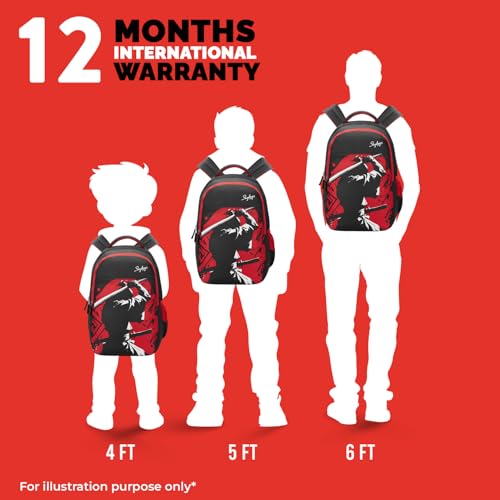 Image of Skybags Kyro 01 Samurai 28 Liters Premium Polyester Fabric School Backpack for Kids with Multiple Compartments and Adjustable Strap - Boys & Girls