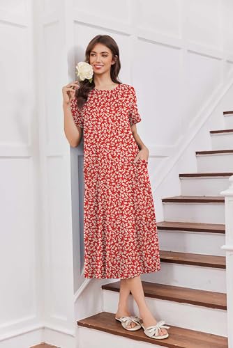 Ekouaer Long Nightgowns for Women Soft House Dress Plus Size Moo Moos - image 5