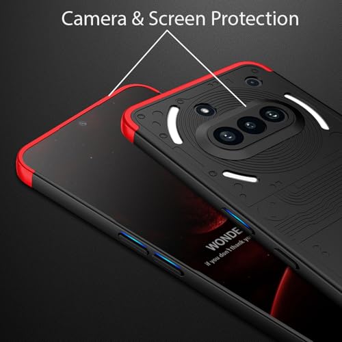Image of Kapa Double Dip Full 360 Protection Back Case Cover for Nothing Phone 3A 5G (Red,Black)