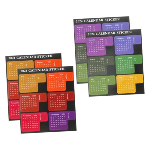 GALPADA 4枚 な月間インデックス付箋シール 長持ち粘着式カレンダーラベル ノートや手帳の便利なページマーキング用 読書ブックマーク兼用