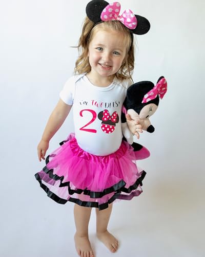Image of Luke and Lulu Birthday Girl Shirt - 2nd Birthday Outfit Girl - Toddler & Kids 2 Year Old Outfit - Cute Ears & Bow Design