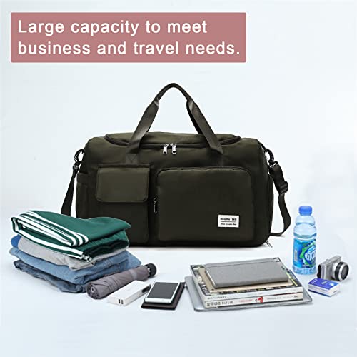 Image of Small Gym Bag for Women, Travel Duffle Bag Carry On Weekender Bag with Shoe Compartment