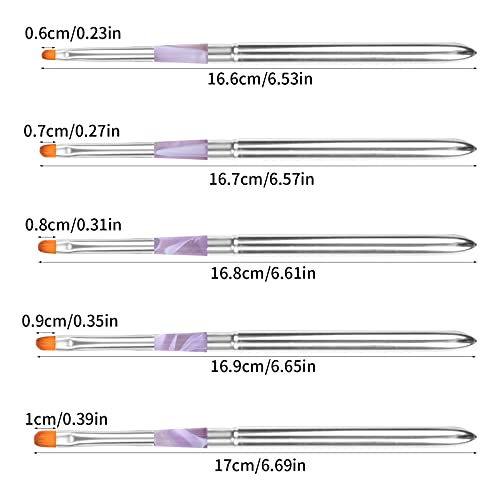 Nageldesign Pinsel Set 5 Stück UV Gel Nagel Acryl Pinsel Nageldesigen Pinselset Pinsel für Gelnägel für nägel Maniküre… – Bild 3