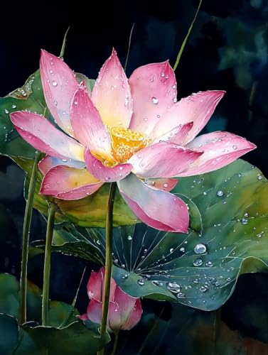 DIY Paint by Numbers Numéro d'Art étang de lotus pour offrir