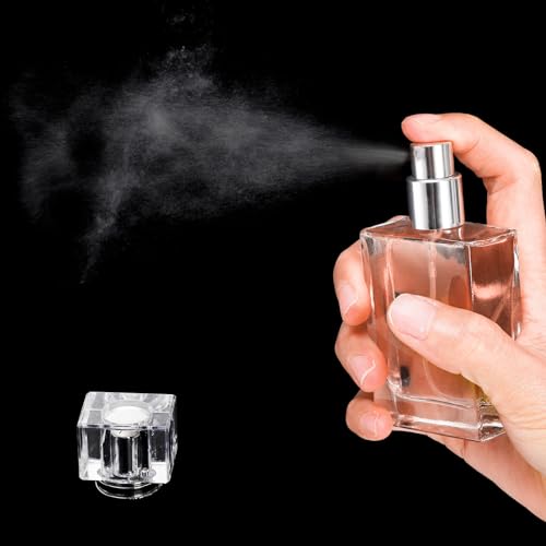 Foraineam 8 Pieces 30ml / 1 oz. Fine Mist Perfume Spray Bottles, Clear Glass Cosmetic Atomizer Bottle, Refillable Travel Perfume Bottles Empty Fragrance Essential Oil Container with Spray Applicator4