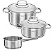 Produktbild Rösle 13351 Edelstahl Topfset Elegance S 5-tlg, inklusive Kochtopf, Bratentopf, Stielkasserolle, 2 Glasdeckel