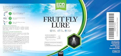 Eco Defense Fruit Fly Killer - Natural Fruit Fly Trap & Drain Fly Killer Treatment for Indoor Fly Control in Kitchen, Restaurants, and More, 16 Oz