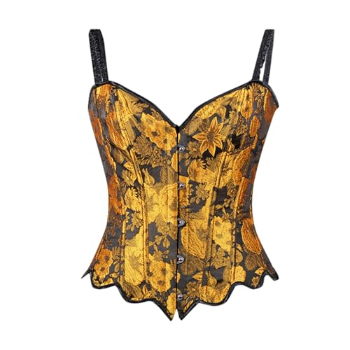 Corset femme brodé vintage avec détails dentelle et lacet ajustable dos
