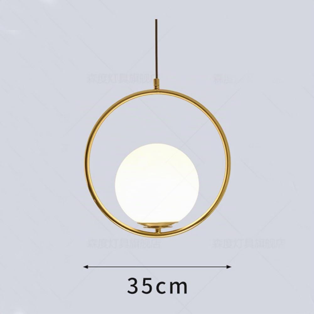 Moderne Mode Suspension Lampe Fer Verre LED Luminaire Suspension Boule Verre Vec Du Métal Doré (Or)