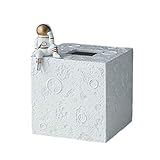 YYDS kosmetiktücherboxen Spaceman-Tissue-Box-Harz-Desktop-Papier-Speicher-Halter-Abdeckung Rechteck-Servietten-Spender kosmetiktücherbox (Color : White, Größe : 14 * 14 * 14cm)