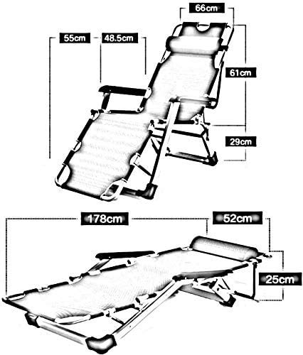 Chaises longues chaises de camping pliantes en textilène durable - 6