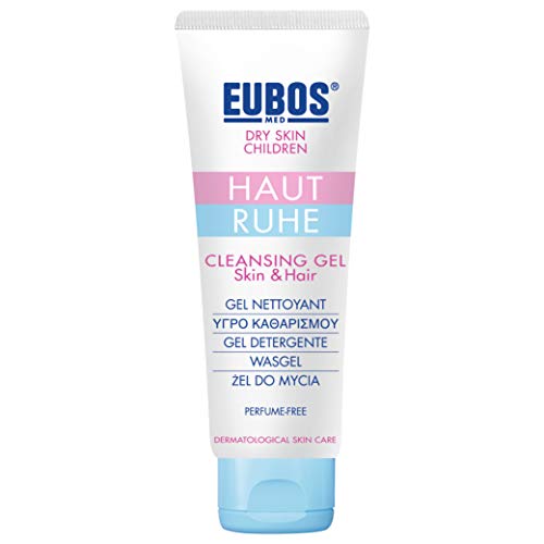 GEL DE LAVADO PARA PIEL Y CABELLO DE EUBOS PIEL EN CALMA: limpia suavemente la piel seca de los niños y bebés | También para la dermatitis atópica | Para usar como gel de ducha o champú | 125ml