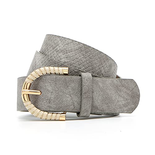 Women's Fashion Leather Belt For Jeans Pants Snake Print Buckle Belt