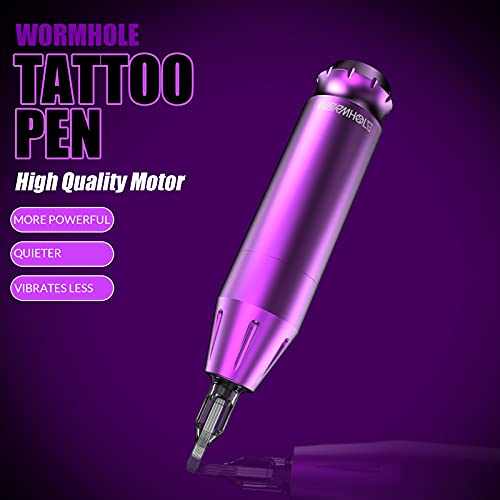 Wormhole Tattoo Pen Kit - Rotary Tattoo Machine Pen For Beginners 40Pcs Tattoo Cartridges Needles 8 Tattoo Ink Professional Complete Tattoo Kit Tk012 #TOP1